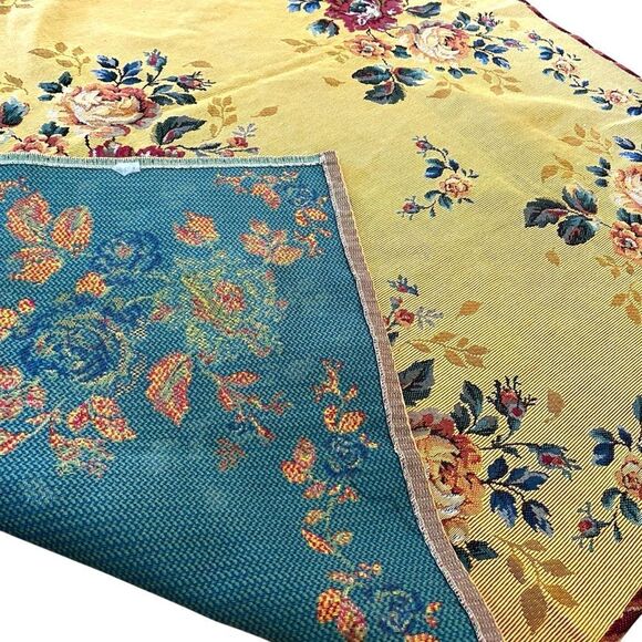 Gobly’s Vintage Rose Floral French Wool Tapestry - Picture 3 of 6